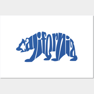 Blue California Bear Posters and Art